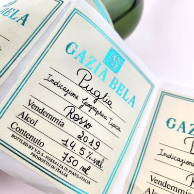 Nhựa Velvet Custom Flocking Self Adhesive Labels Gold Printing Mini Champagne Labels