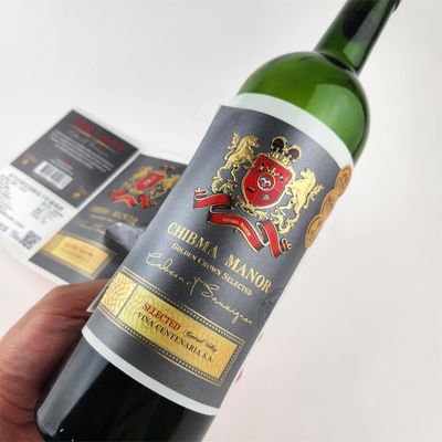 Mua Nhãn rượu dập nổi vàng tự dính chất lượng cao, nhãn dán chai rượu vang đỏ online manufacture