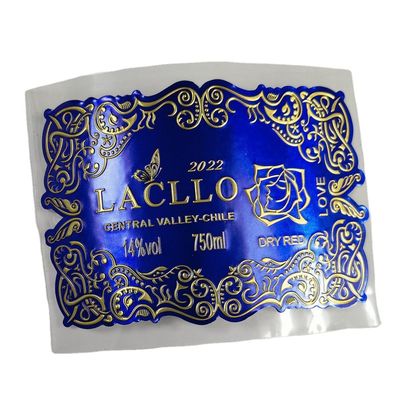 Giá tốt. Nhựa vàng chai rượu vang nhãn cổ nhãn dán tùy chỉnh in nhãn rượu vang chống nước trực tuyến