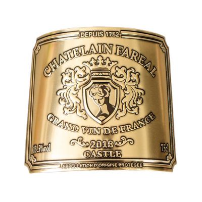 Giá tốt. Nhãn nhãn rượu vang được dán bằng tấm vàng tùy chỉnh cho bao bì chai whisky trực tuyến