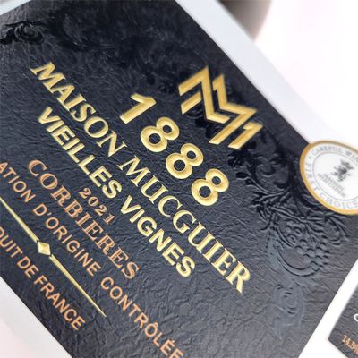 Giá tốt. High-End Red Wine Beverage Label Sticker Gold Foil Texture Self-Adhesive Glossy Vinyl Công nghiệp bao bì trực tuyến