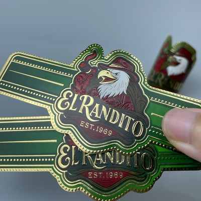 Giá tốt. Custom Embossed Cigar Ring Paper Sticker Gold Foil Art Cigar Band with Adhesive Personalized Label for Cigars Label Printing Custom Sticker trực tuyến