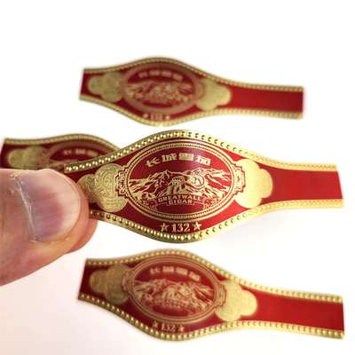 Giá tốt. Custom Round Rectangular Oval Cigar Band Label with Gold Foil Stamping and Embossed Design trực tuyến